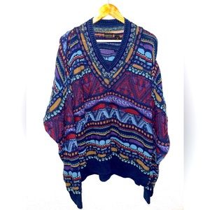 VTG Unisex Cosby Biggie Coogie Style 3d Knit 90sY2k Sweater Slouchy oversized L